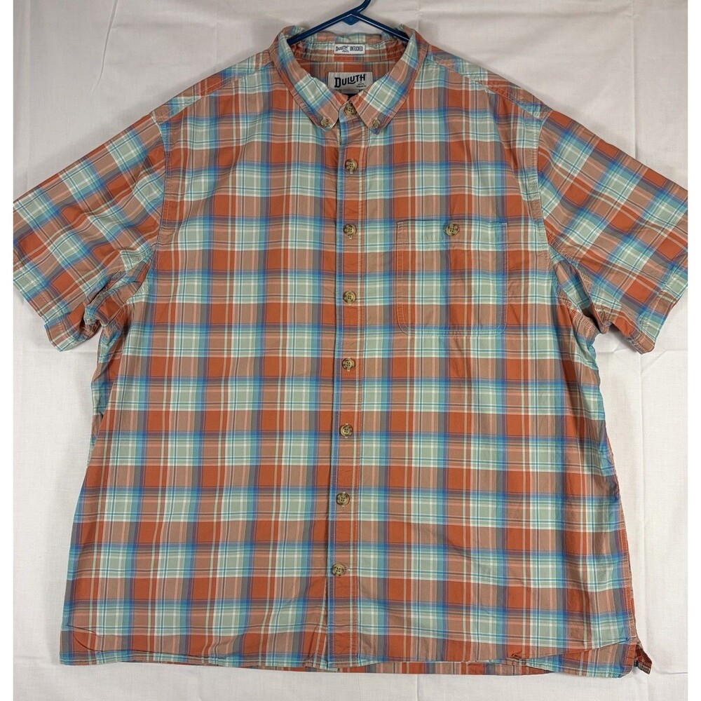 Duluth Trading Shirt S/S Button Untucked Relaxed Fit Summer Men’s Size 2XL Tall